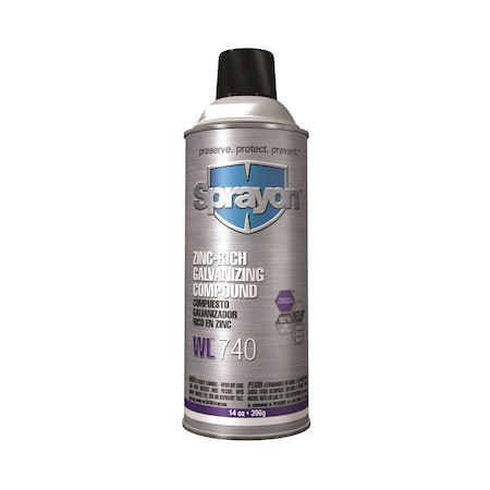 Krylon Cold Galvanizing Compound, WL740 Zinc-Rich, 14oz, Aerosol SC0740000